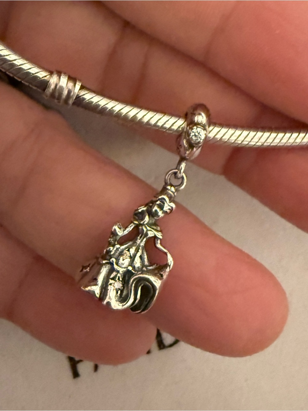 Pandora Silver Belle and Beast Dancing Charm Bracelet Charm - Picture 4 of 8